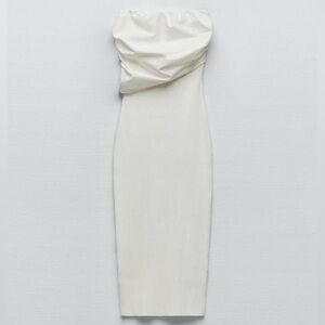 ZARA Strapless Dress NWT Off Shoulders Vacation Travel Summer Beach Club Cruise